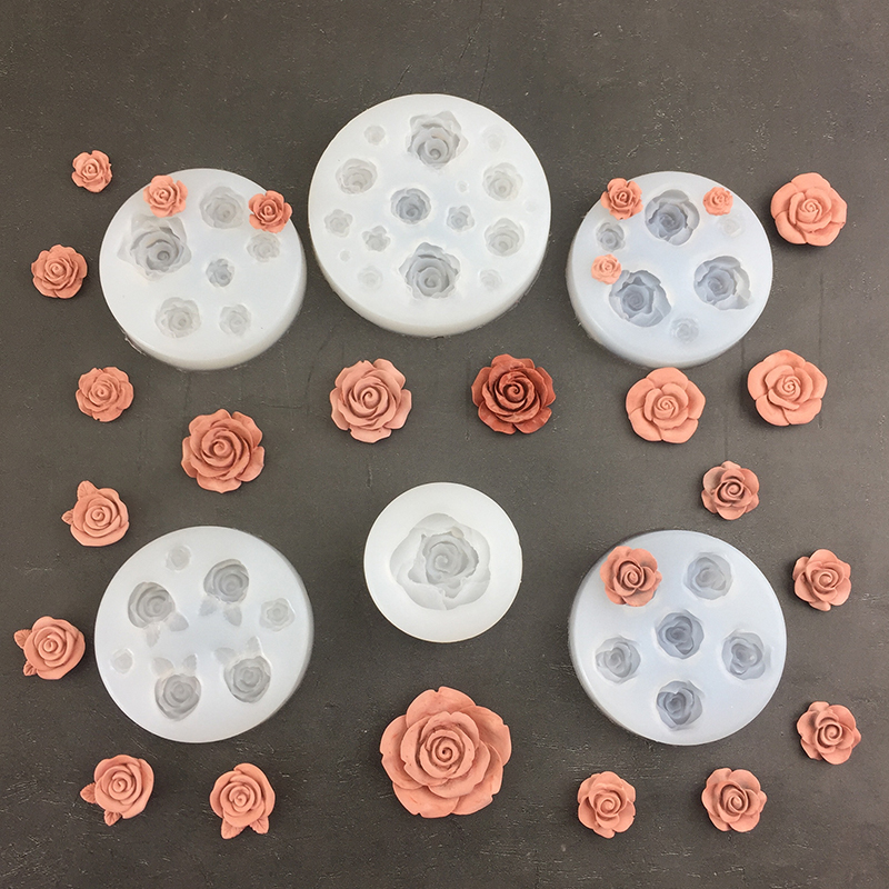 Soap Making Material - 3D Rose Flower Shape Leaf Silicone
