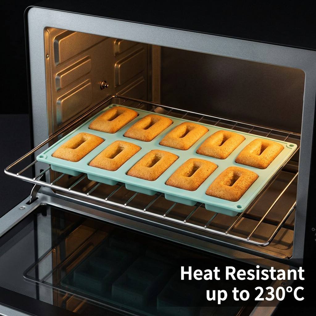 Soap Making Material - Non-stick 10-Hole Rectangle Silicone Baking Mold