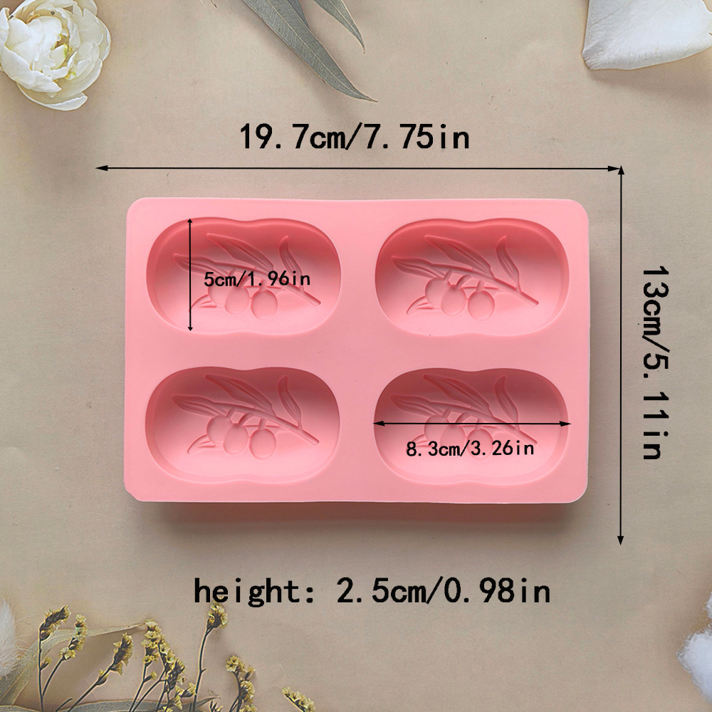 4-Cavity Oval Olive Tree Silic - Soap Making Book For Beginners review and price