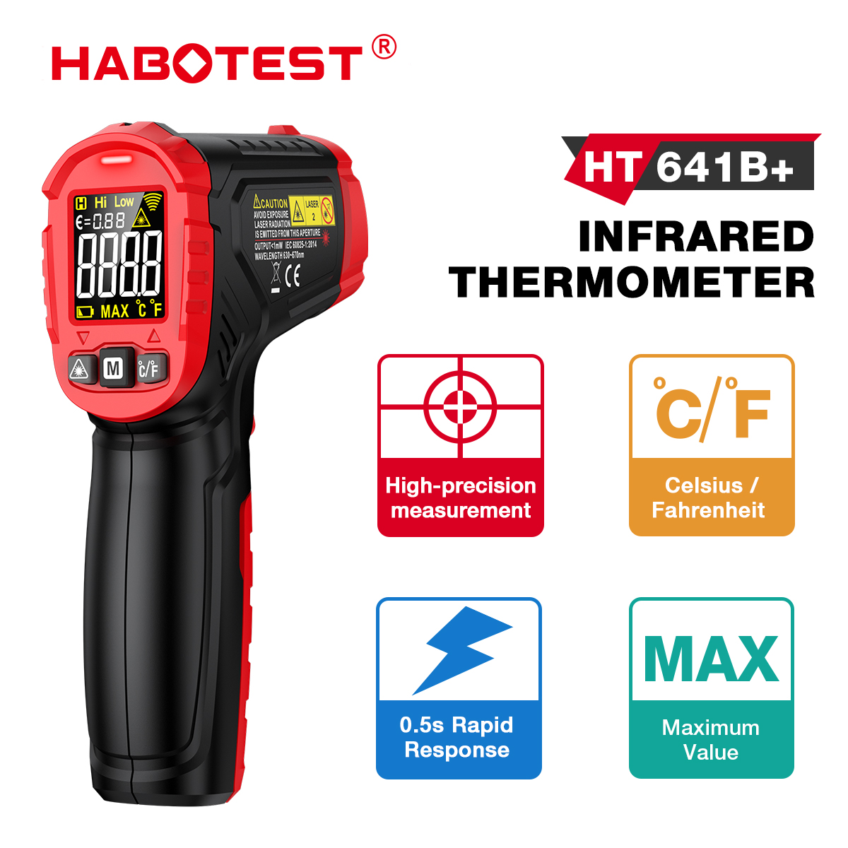 HABOTEST HT641 Infrared Thermo - Soap Making Thermometer review and price