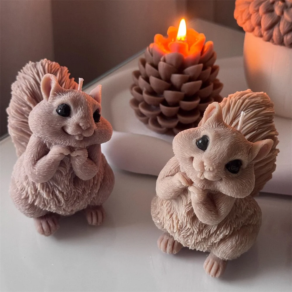 Cute Squirrel Candle Silicone  - Soap Making Chemical review and price